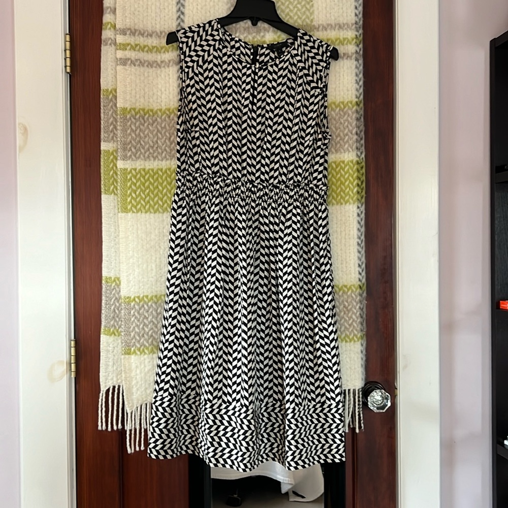 J. Crew Black and White Midi Dress